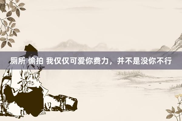厕所 偷拍 我仅仅可爱你费力，并不是没你不行