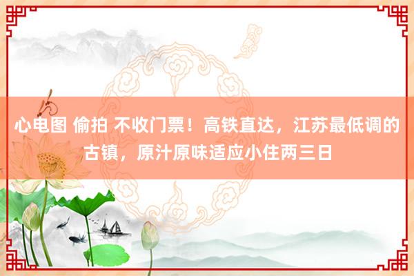 心电图 偷拍 不收门票！高铁直达，江苏最低调的古镇，原汁原味适应小住两三日